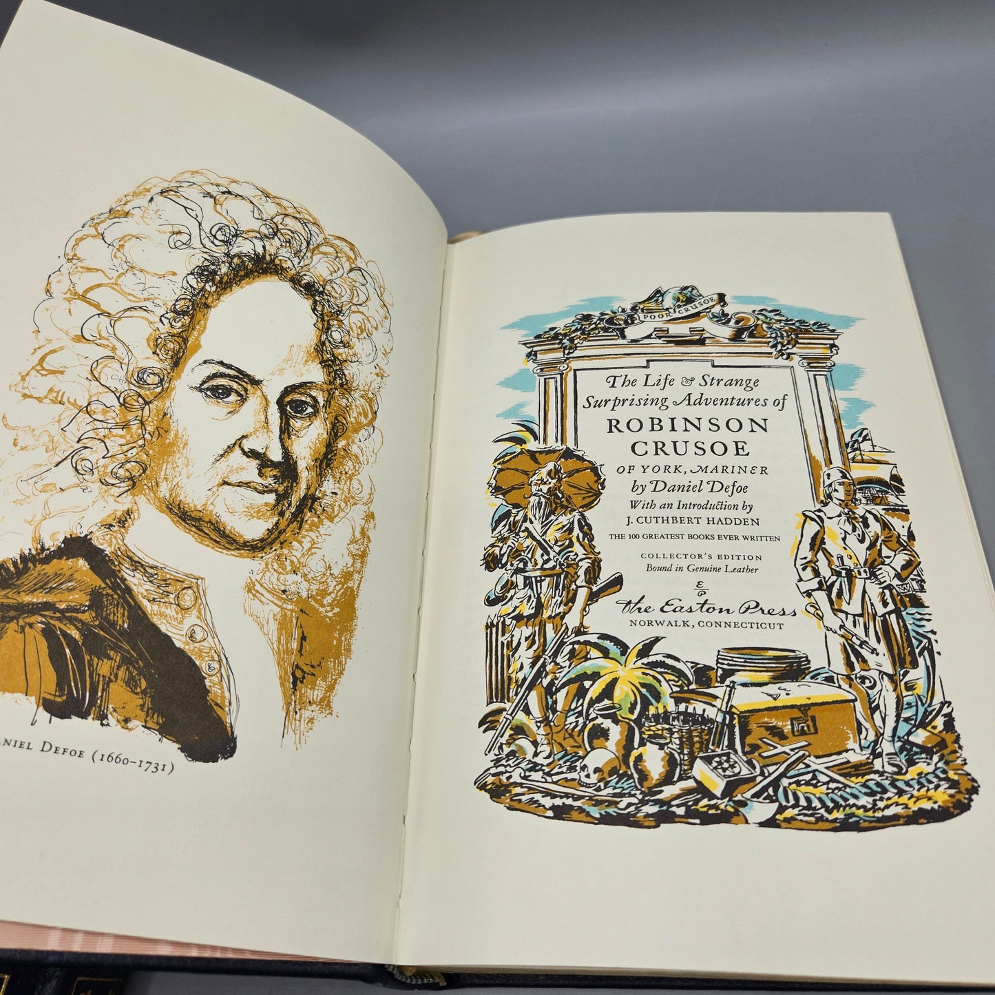 Leatherbound Book - Daniel Dafoe "Robinson Crusoe" Easton Press