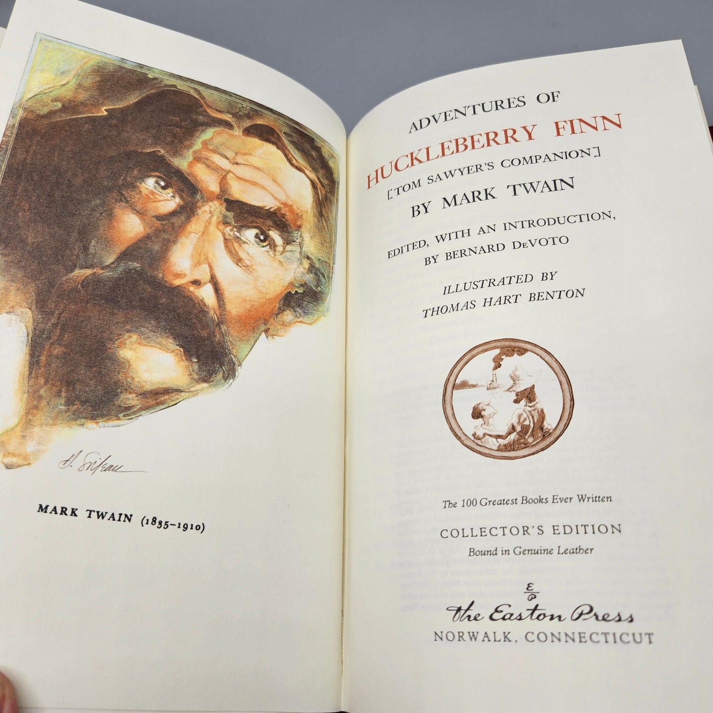 Leatherbound Book - Mark Twain "Adventures of Huckleberry Finn" Easton Press