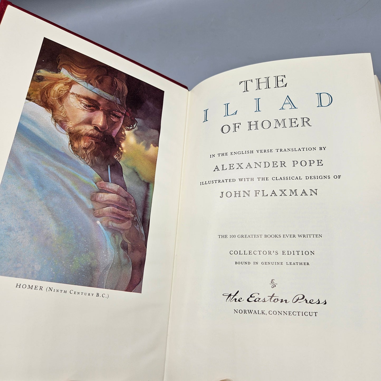 Leatherbound Book - The Iliad of Homer Alexander Pope Translation Easton Press