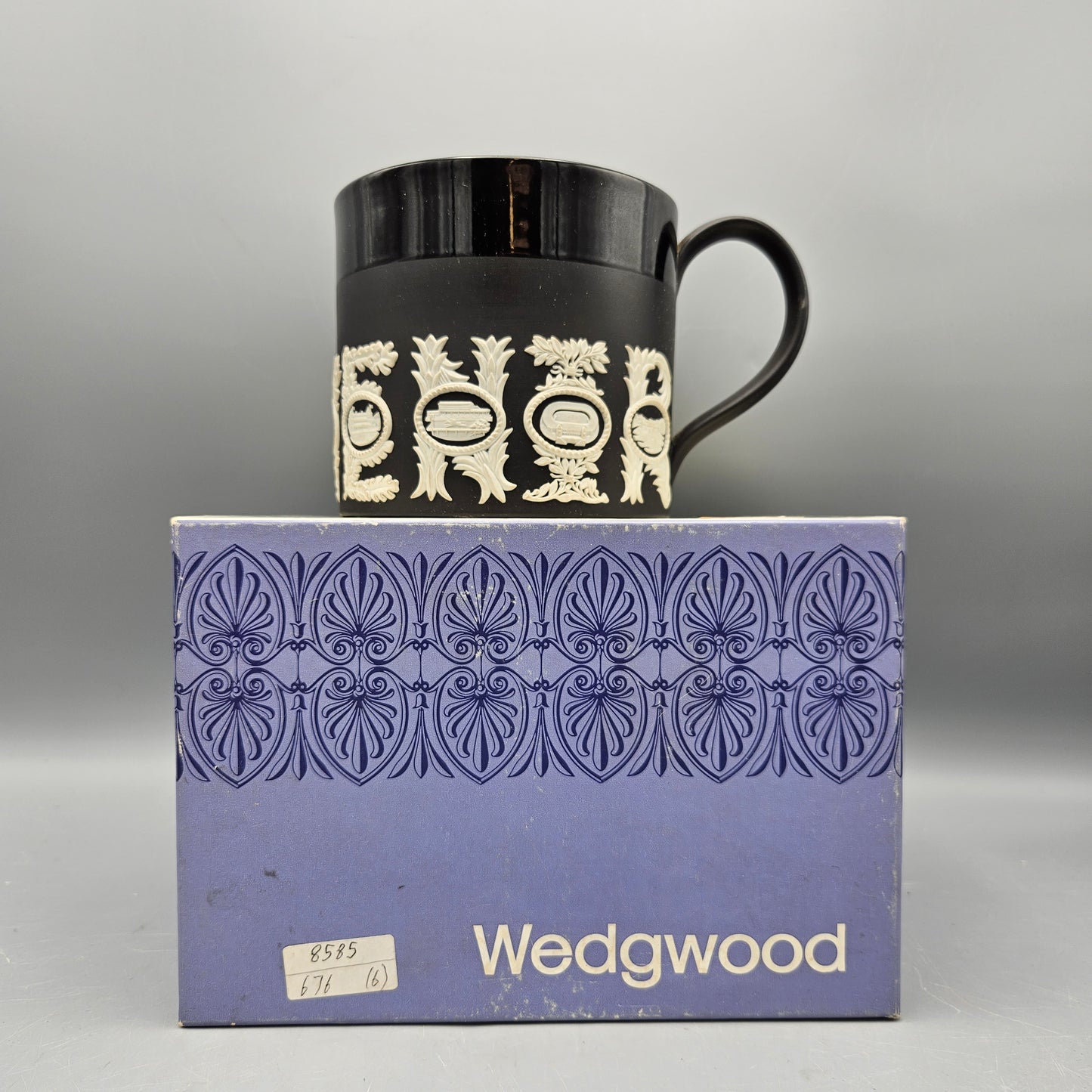 Wedgwood Black Jasperware Guyatt SOUVENIR Mug