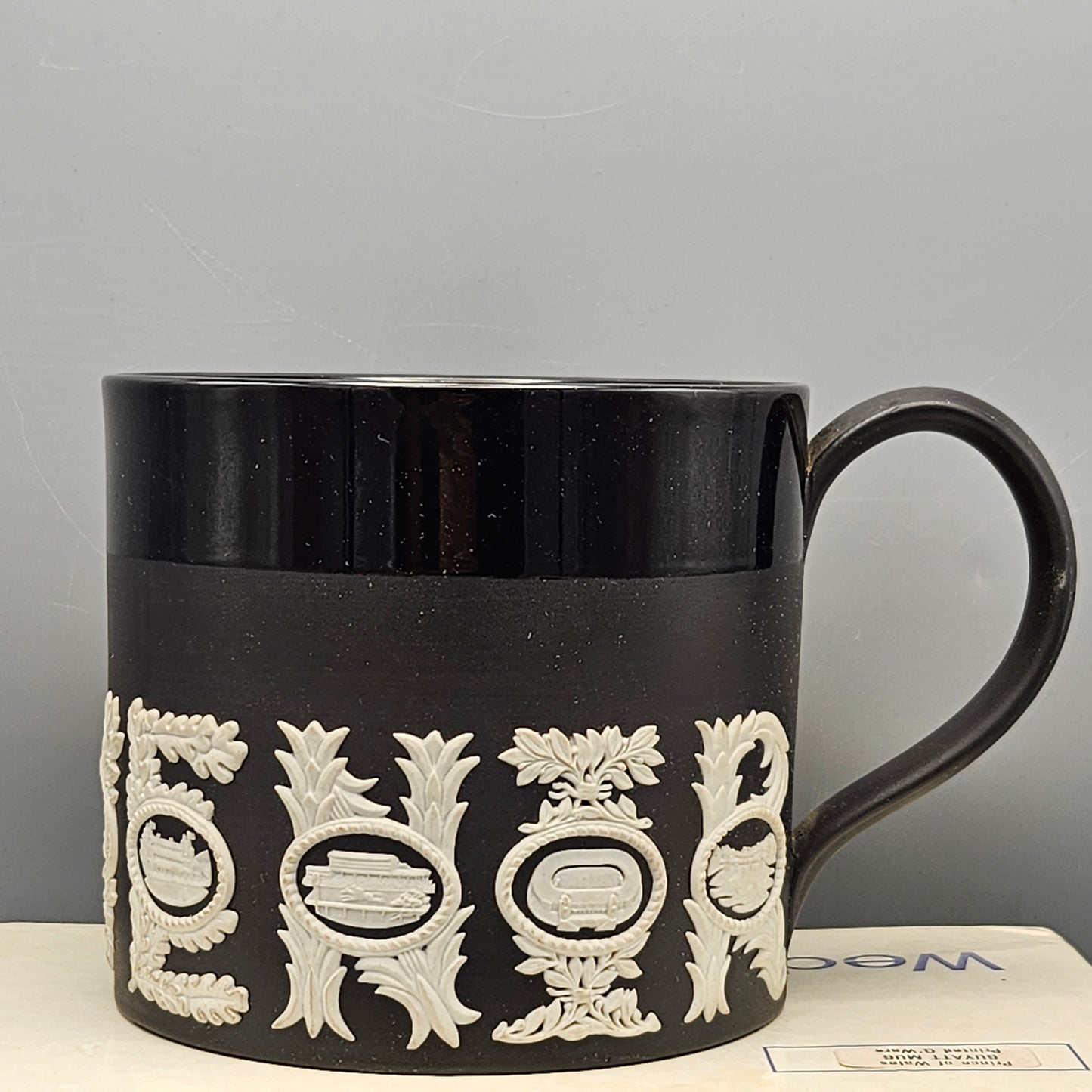 Wedgwood Black Jasperware Guyatt SOUVENIR Mug