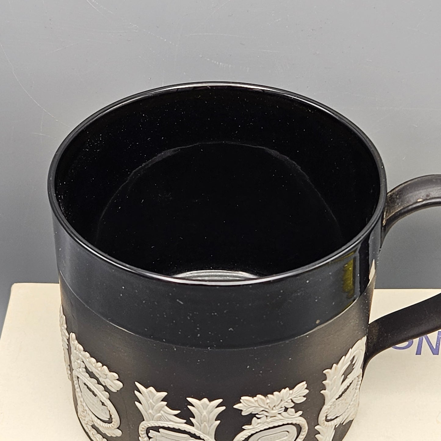 Wedgwood Black Jasperware Guyatt SOUVENIR Mug
