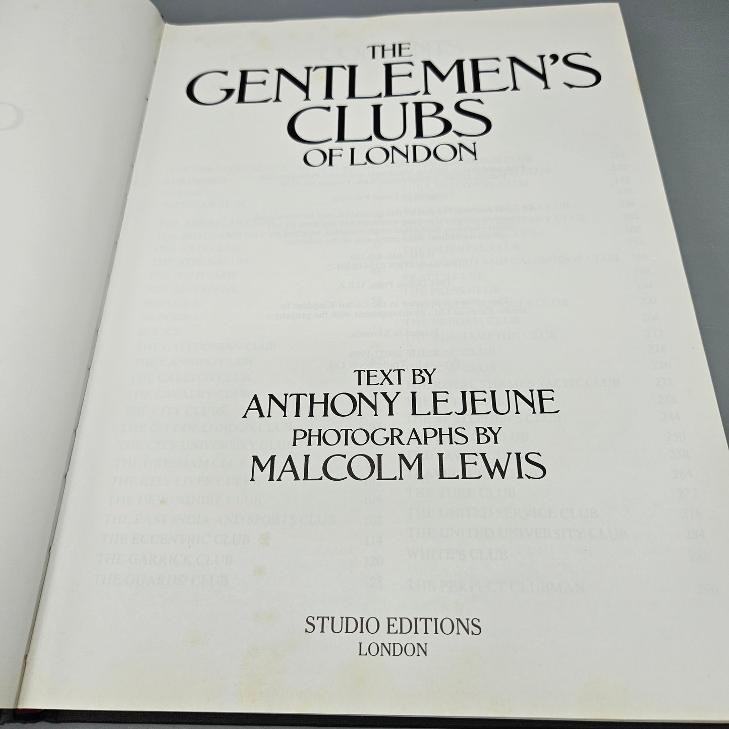 Anthony Lejenue - The Gentleman's Clubs of London