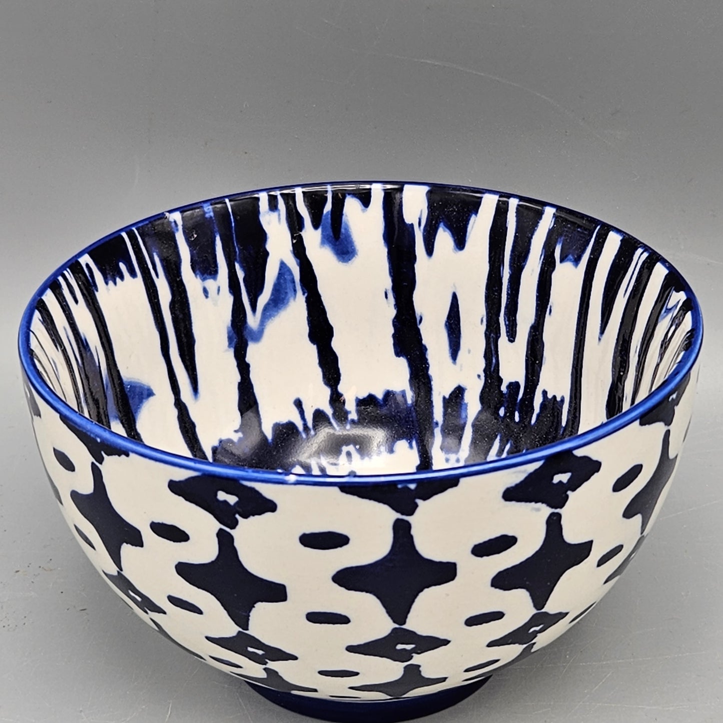 West Elm Blue and White Ceramic Bowls - Set of Three