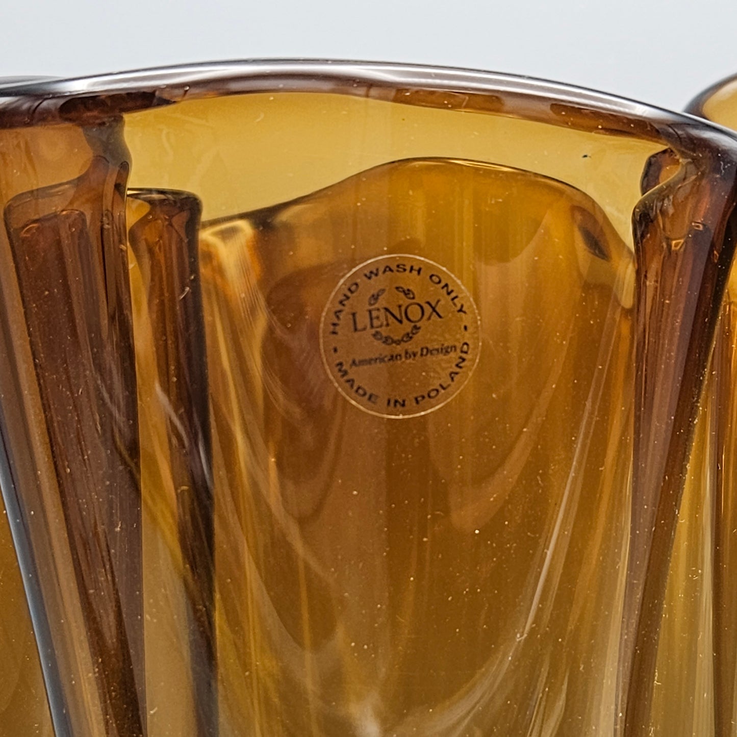 Lenox Crystal Amber Freeform Vase