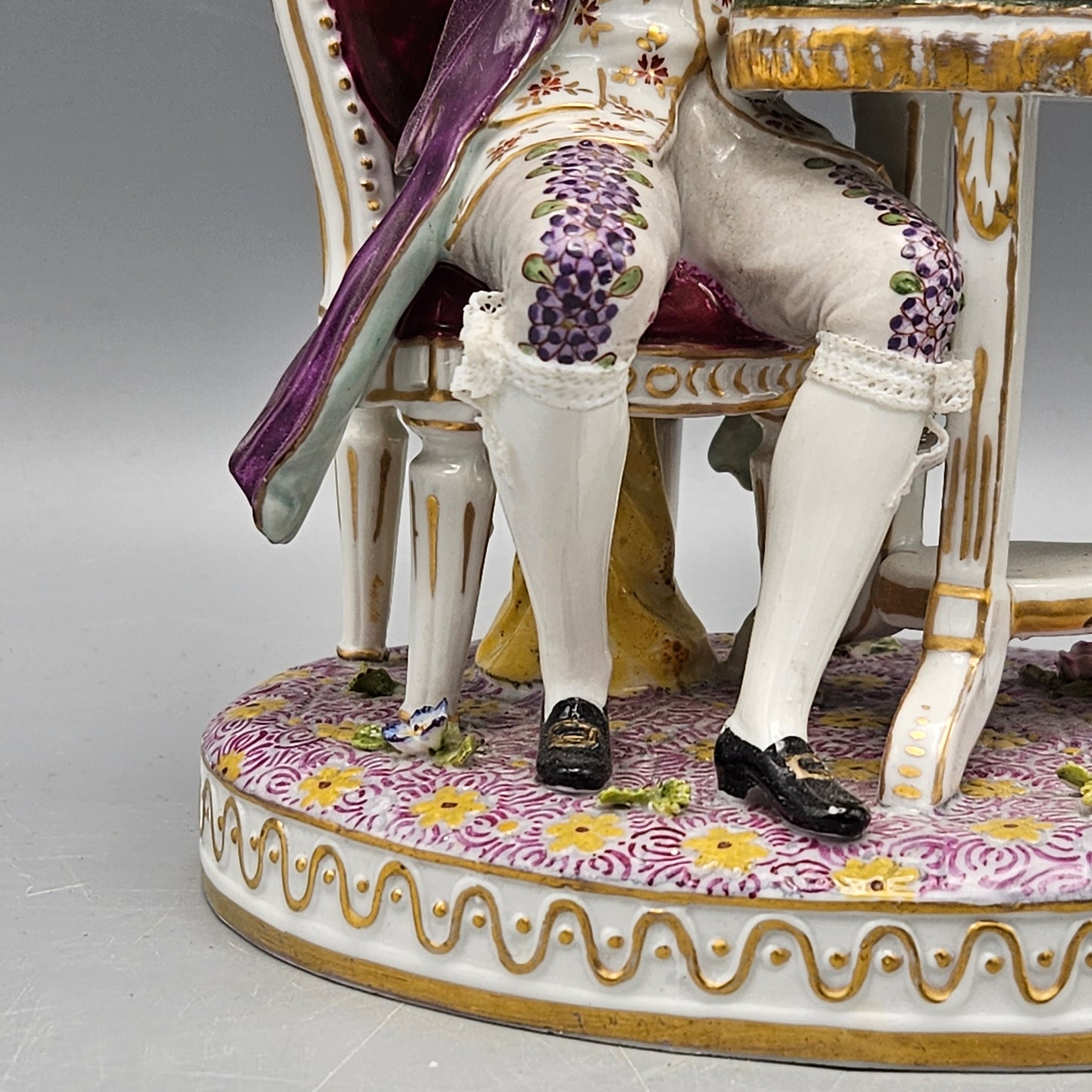 19th Century Dresden Porcelain Figural Group Man with Book