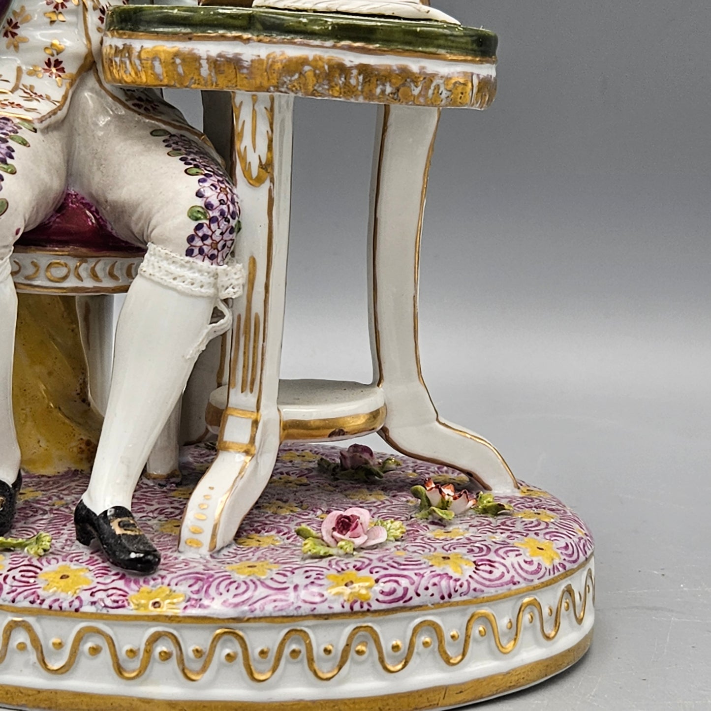 19th Century Dresden Porcelain Figural Group Man with Book