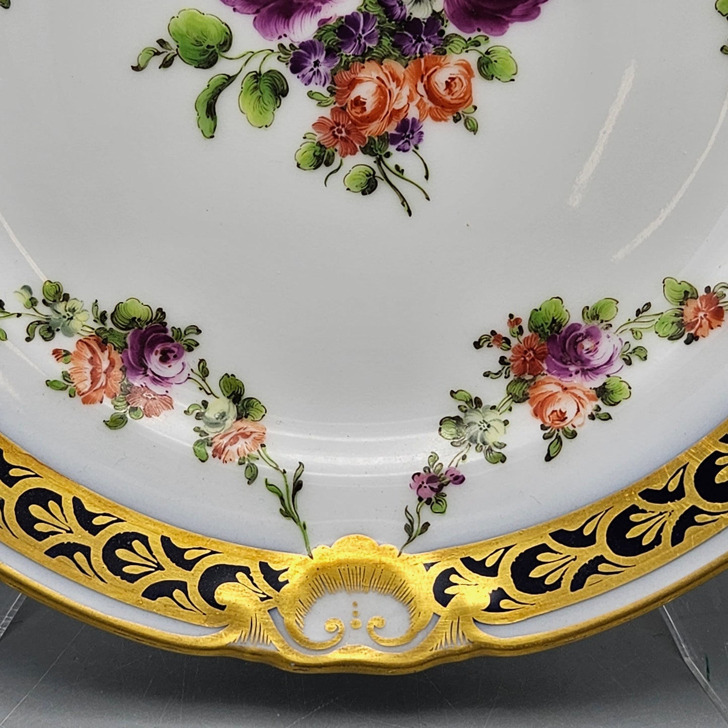 Royal Vienna Floral & Cobalt Blue with Gold Plate