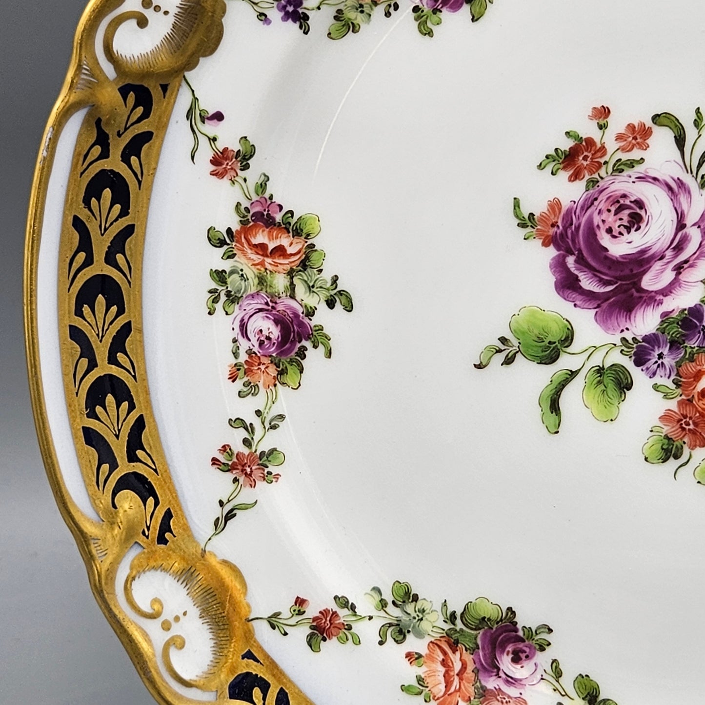 Royal Vienna Floral & Cobalt Blue with Gold Plate