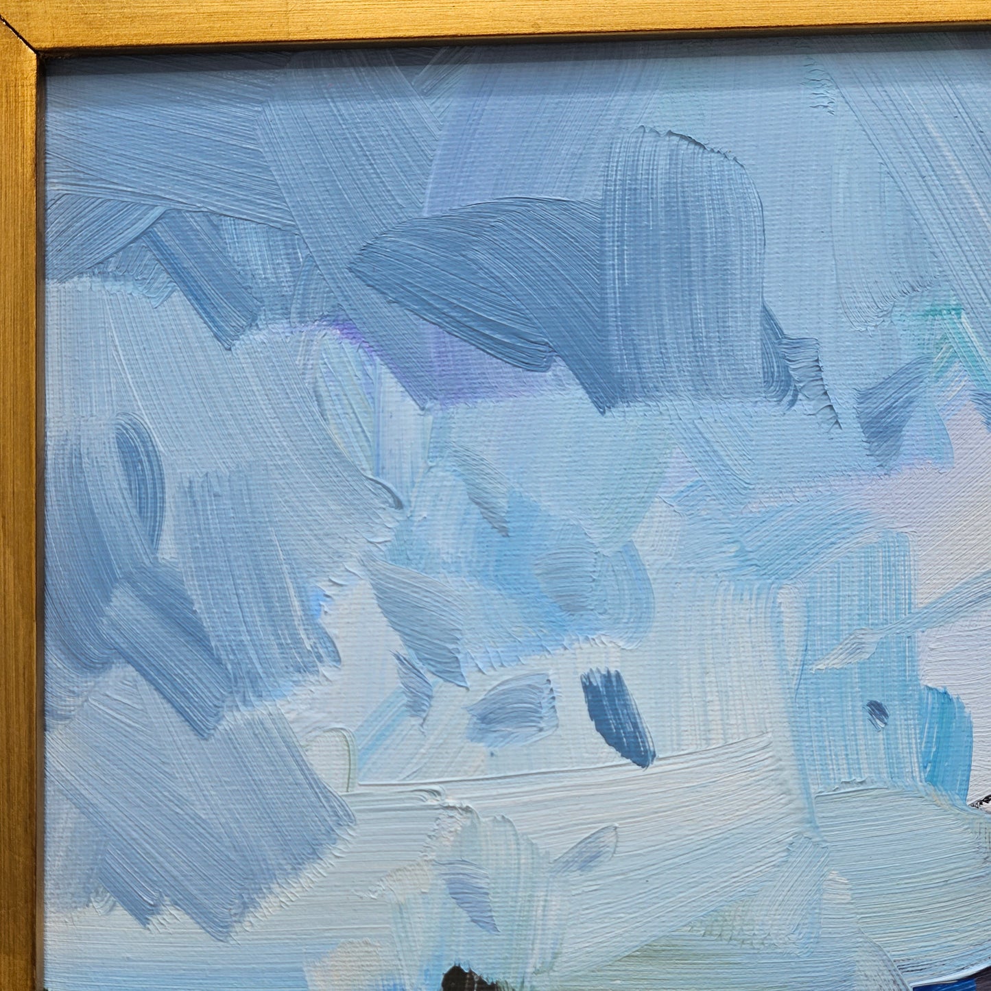 Jose Trujillo Oil on Canvas Painting of Boat