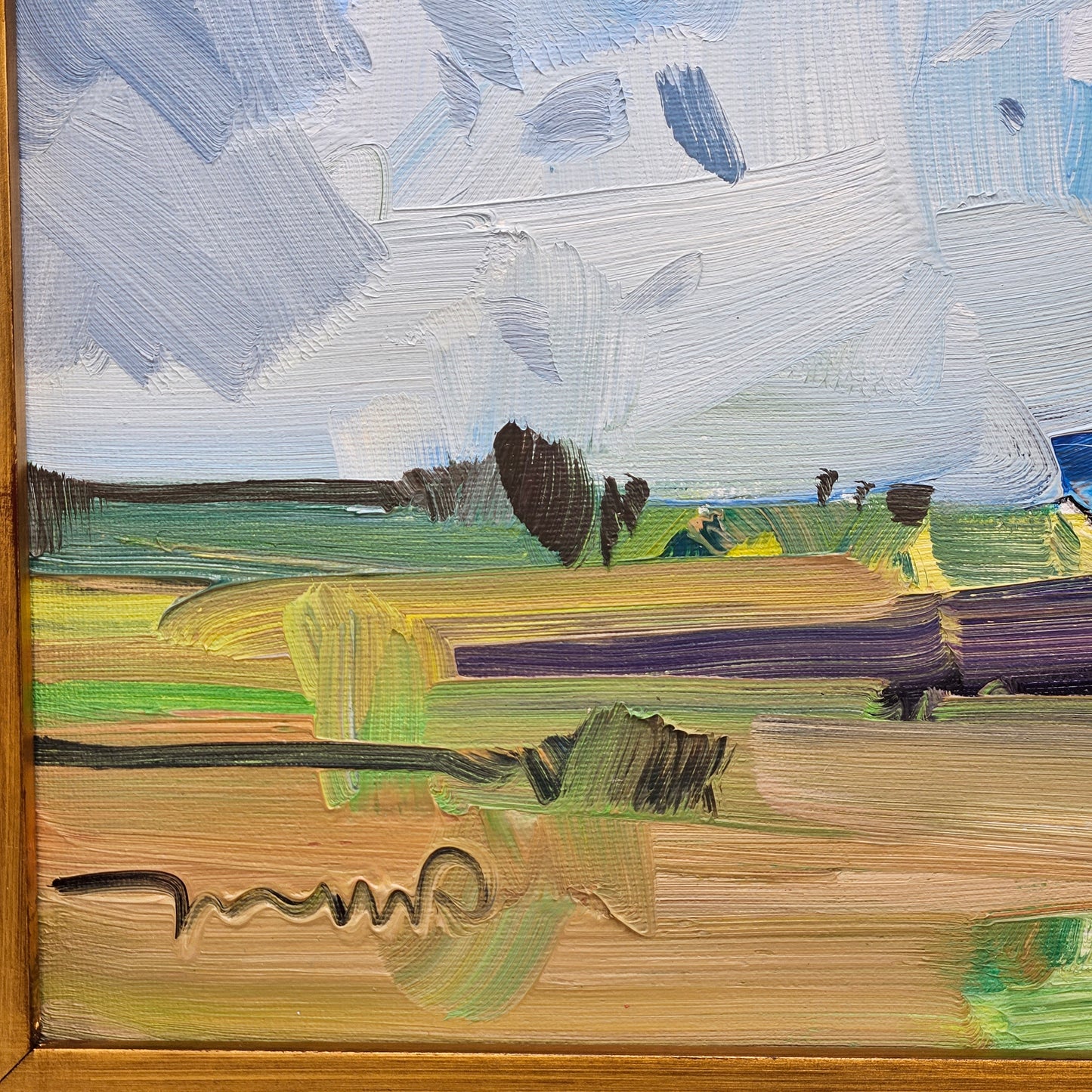 Jose Trujillo Oil on Canvas Painting of Boat