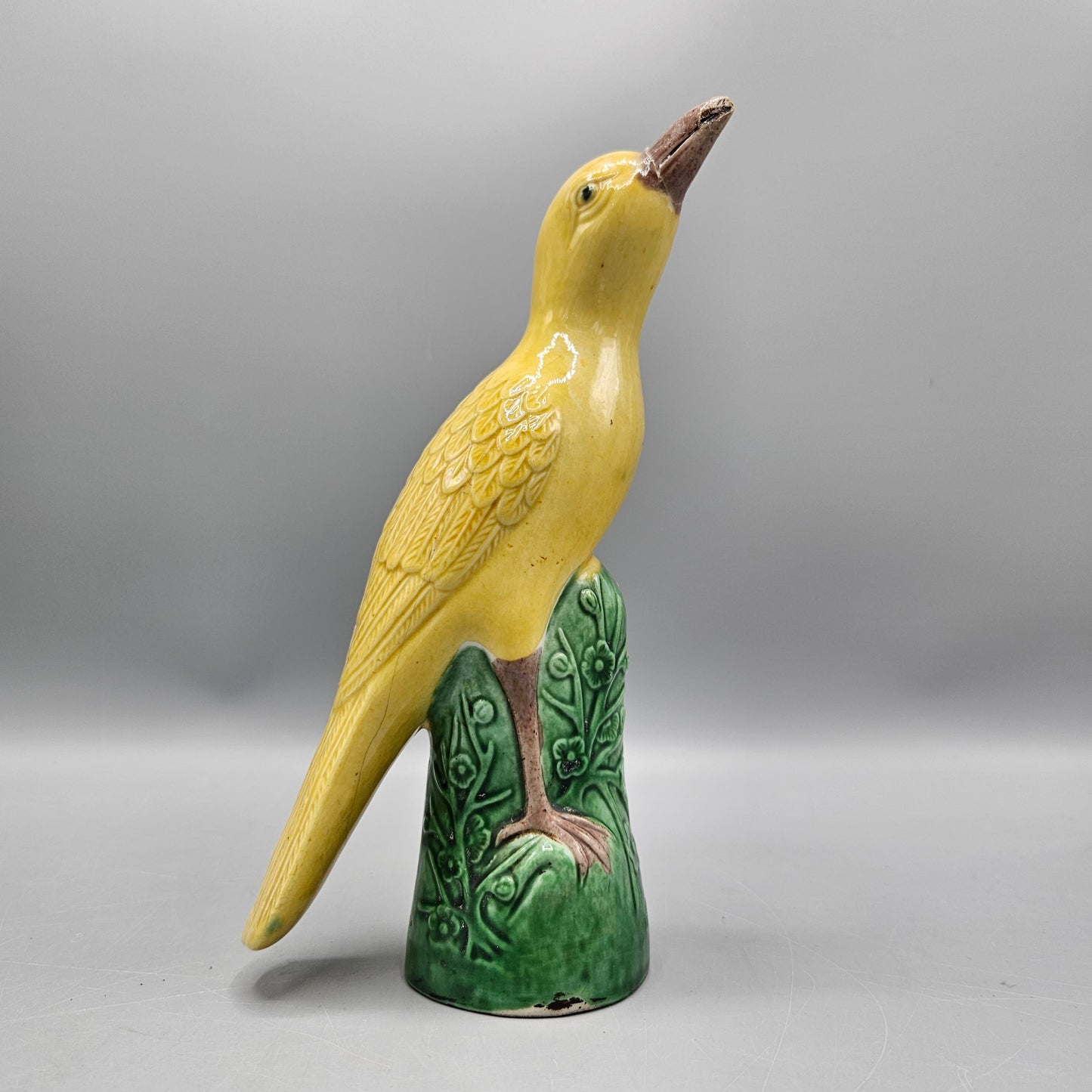 Vintage Chinese Porcelain Yellow Bird Figure