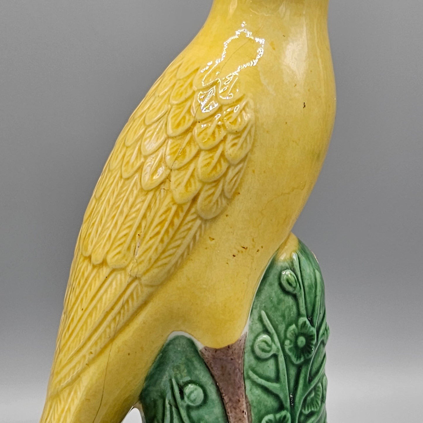 Vintage Chinese Porcelain Yellow Bird Figure