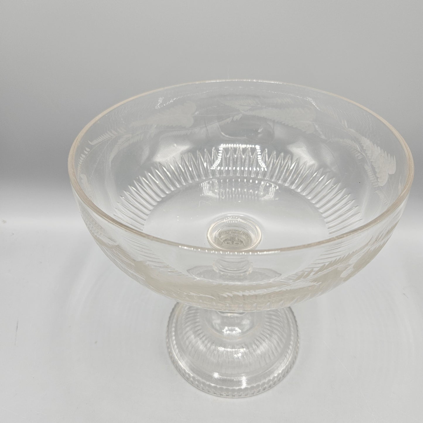 EAPG Compote with Engraved Ferns
