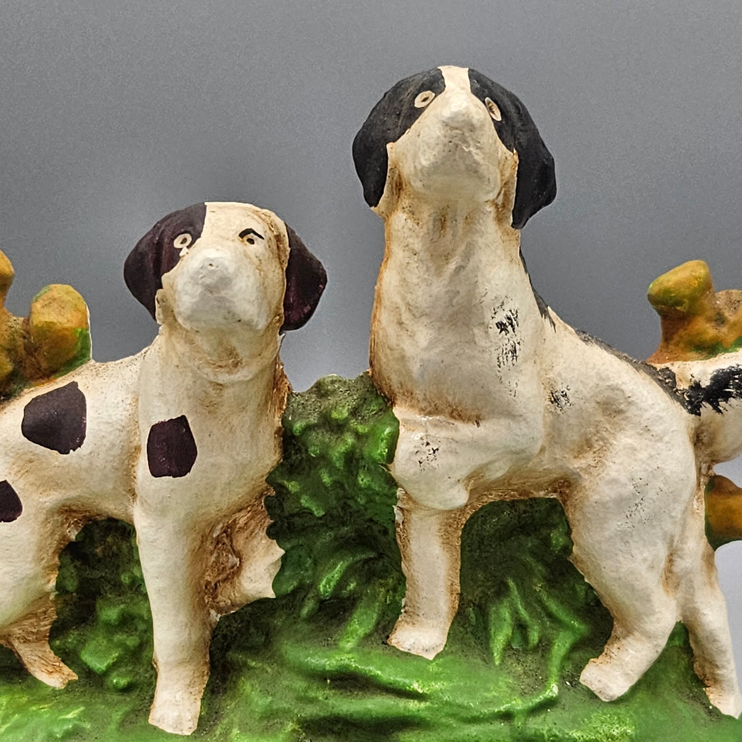 Pair Hubley Painted Cast Iron Pointer Dog Bookends