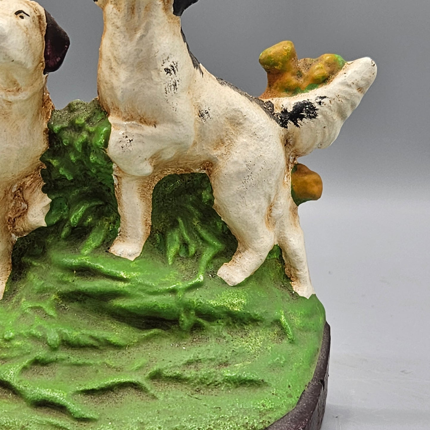 Pair Hubley Painted Cast Iron Pointer Dog Bookends