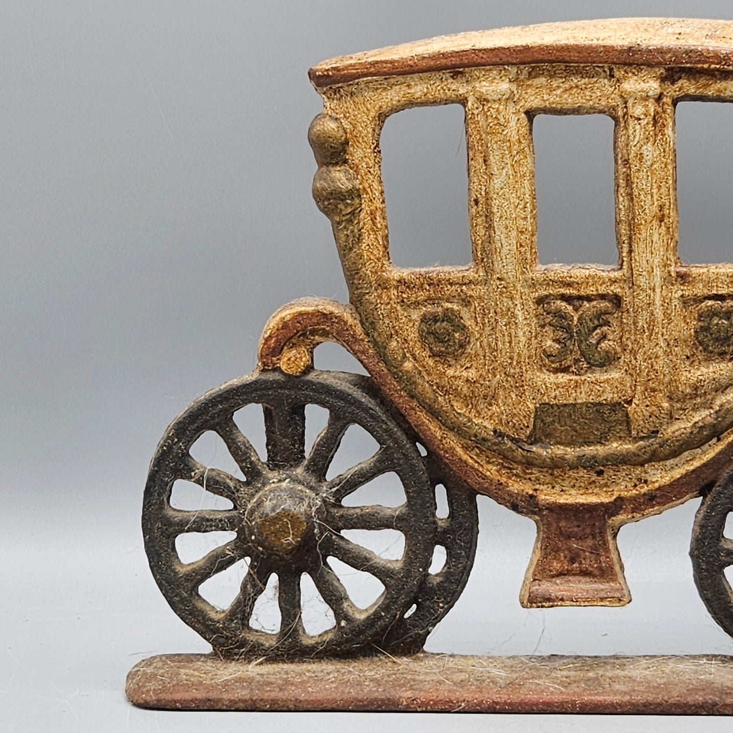 Antique Hubley Style Cast Iron Stage Coach/Horse & Carriage Doorstop