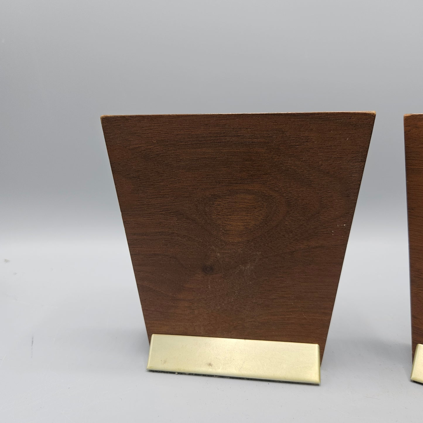 Pair MCM Duk-It Walnut & Aluminum Bookends