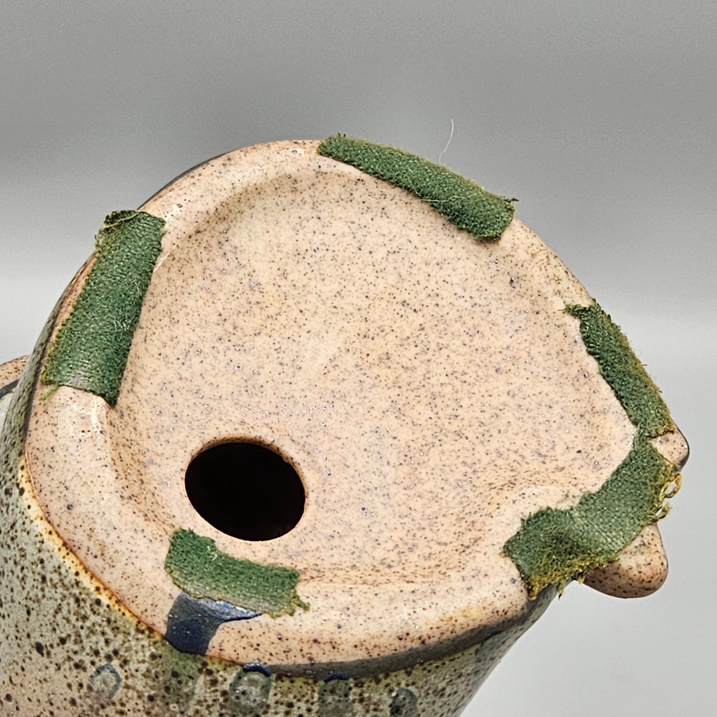 Japanese Stoneware Girl with Flower Pot Figurine