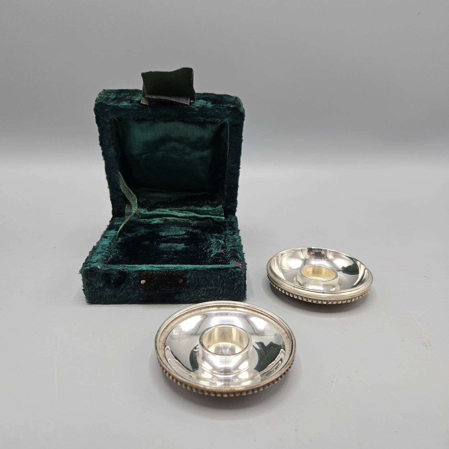 Pair Silverplate Traveling Candlesticks