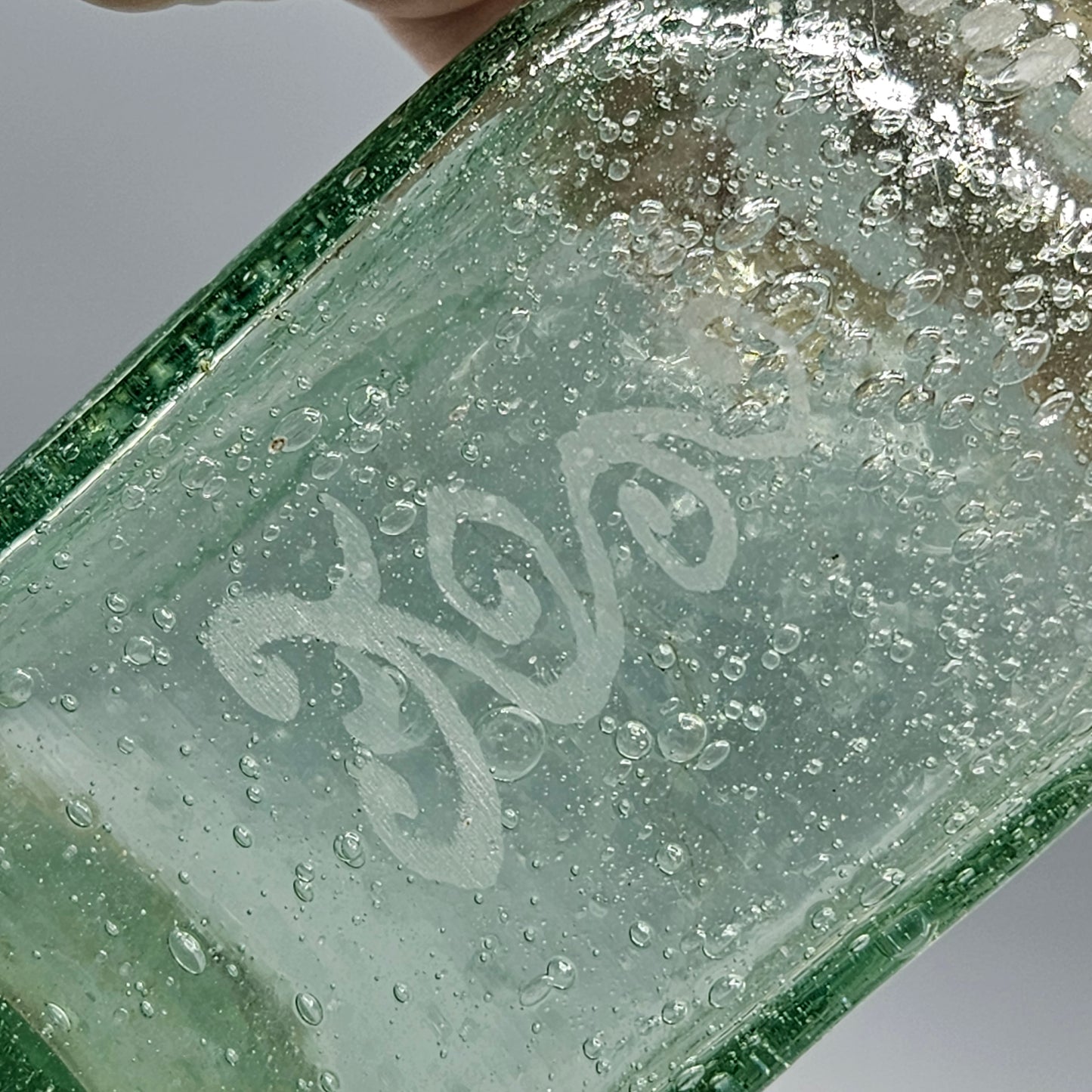 Three Vintage 1920s Bohemian Seeded Glass Bottles