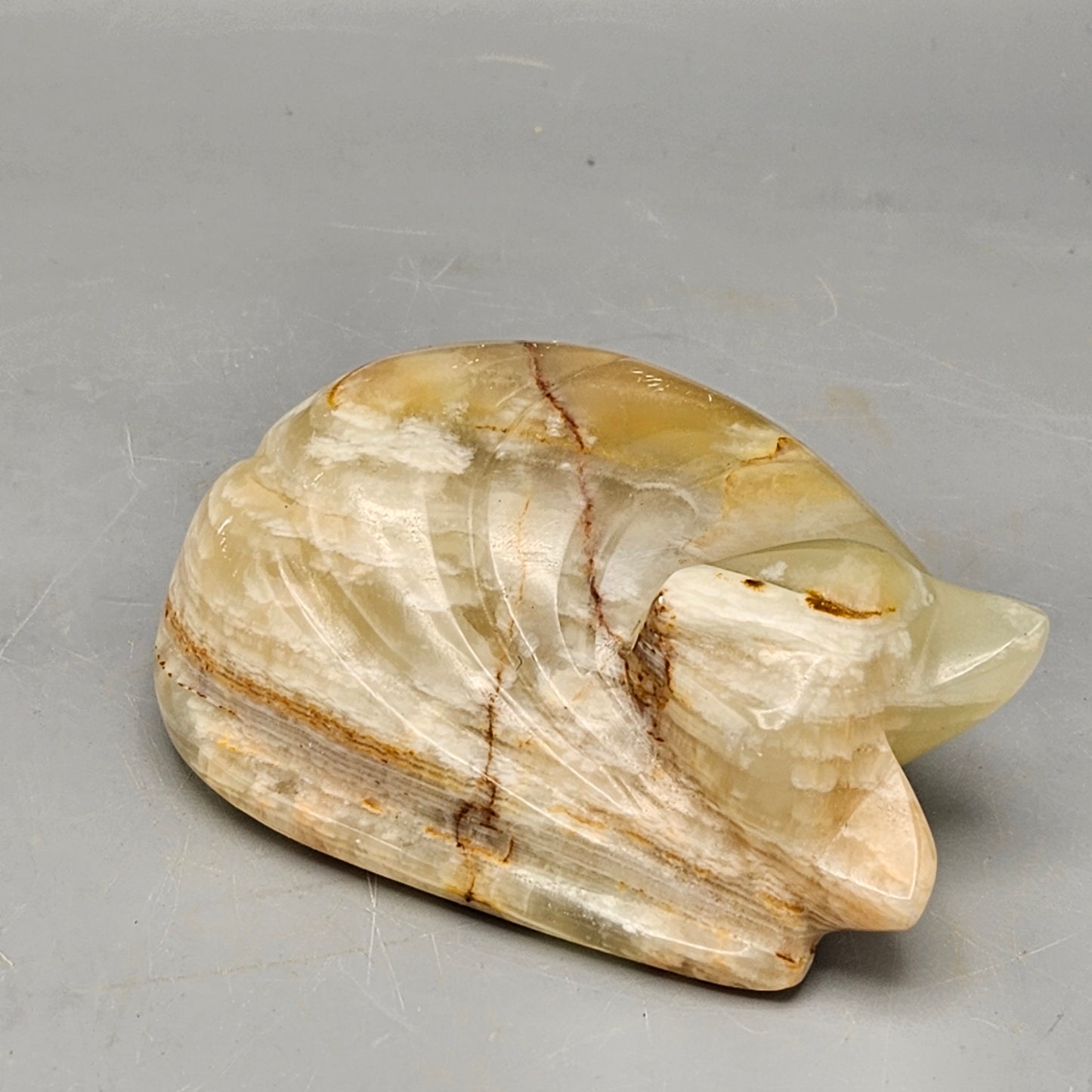 Onyx Stone Sleeping Fox Figure