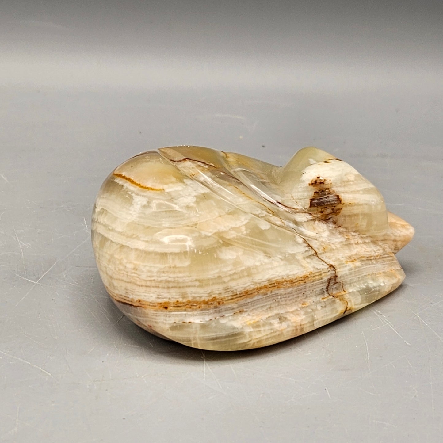 Onyx Stone Sleeping Fox Figure