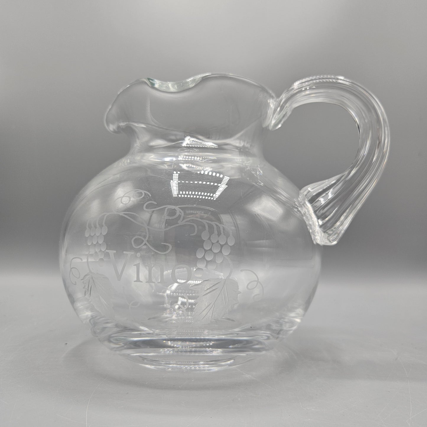 William Yeoward Pitcher with Etched Grapes "Vino"