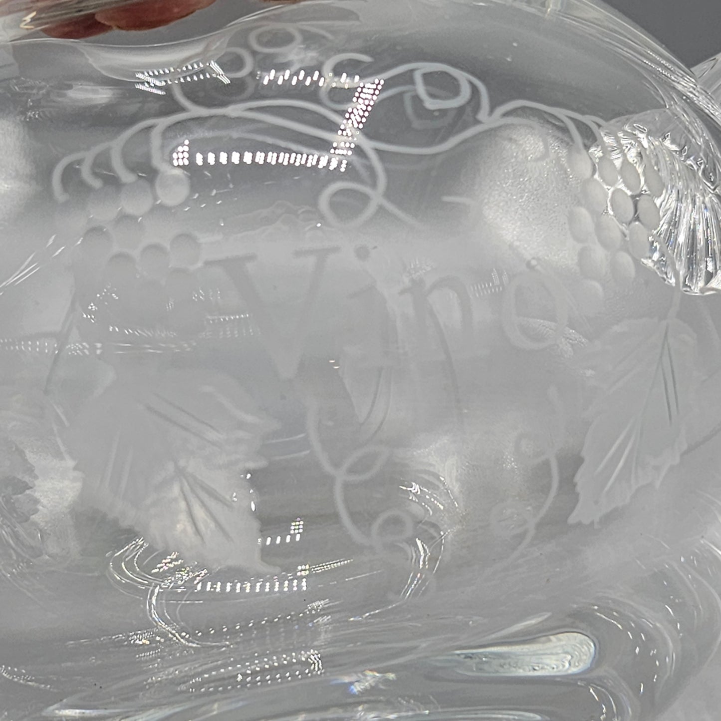 William Yeoward Pitcher with Etched Grapes "Vino"