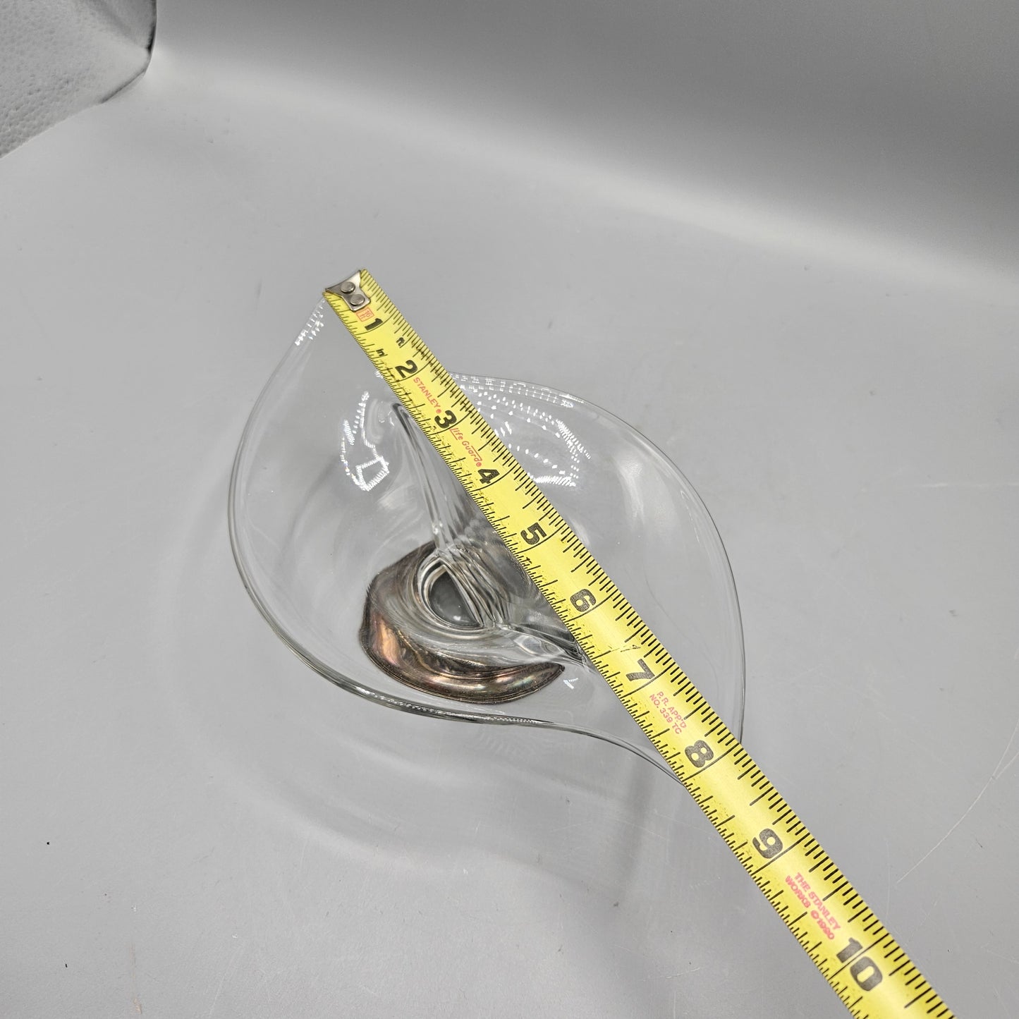 Vintage Glass Divided Bowl with Sterling Silver Base