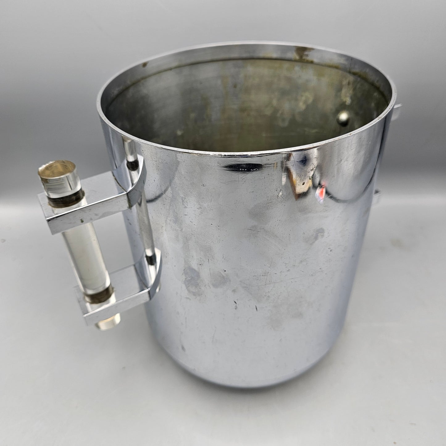 Vintage Chrome Ernst Hagerstrom Ice / Champagne Bucket with Lucite Handles