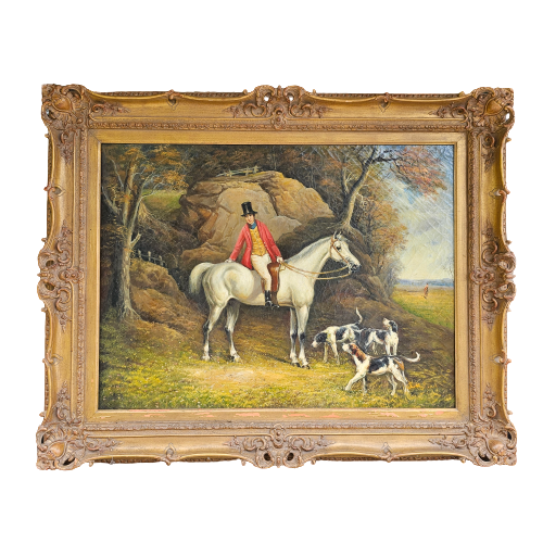 Decorator Painting of Horse and Dogs