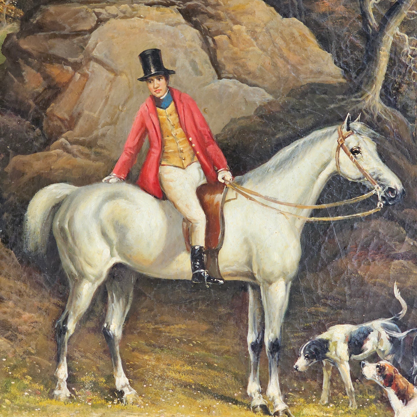 Decorator Painting of Horse and Dogs
