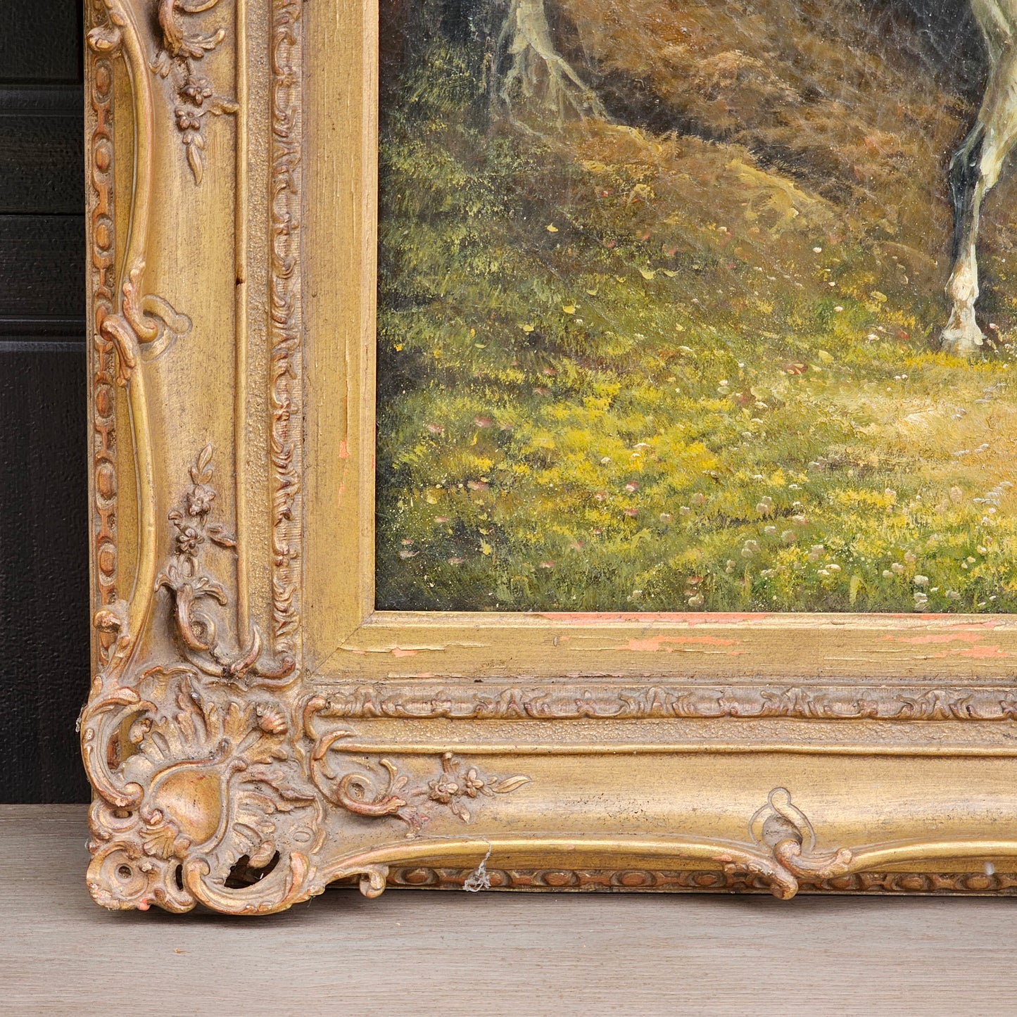 Decorator Painting of Horse and Dogs