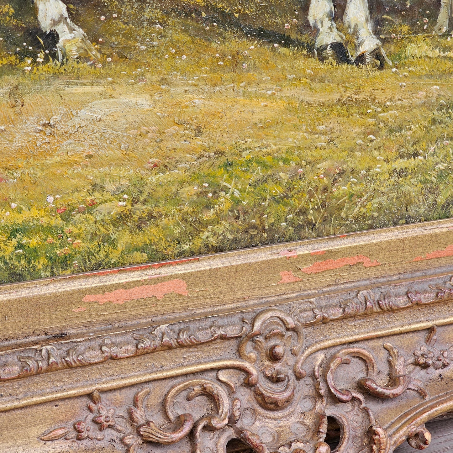 Decorator Painting of Horse and Dogs