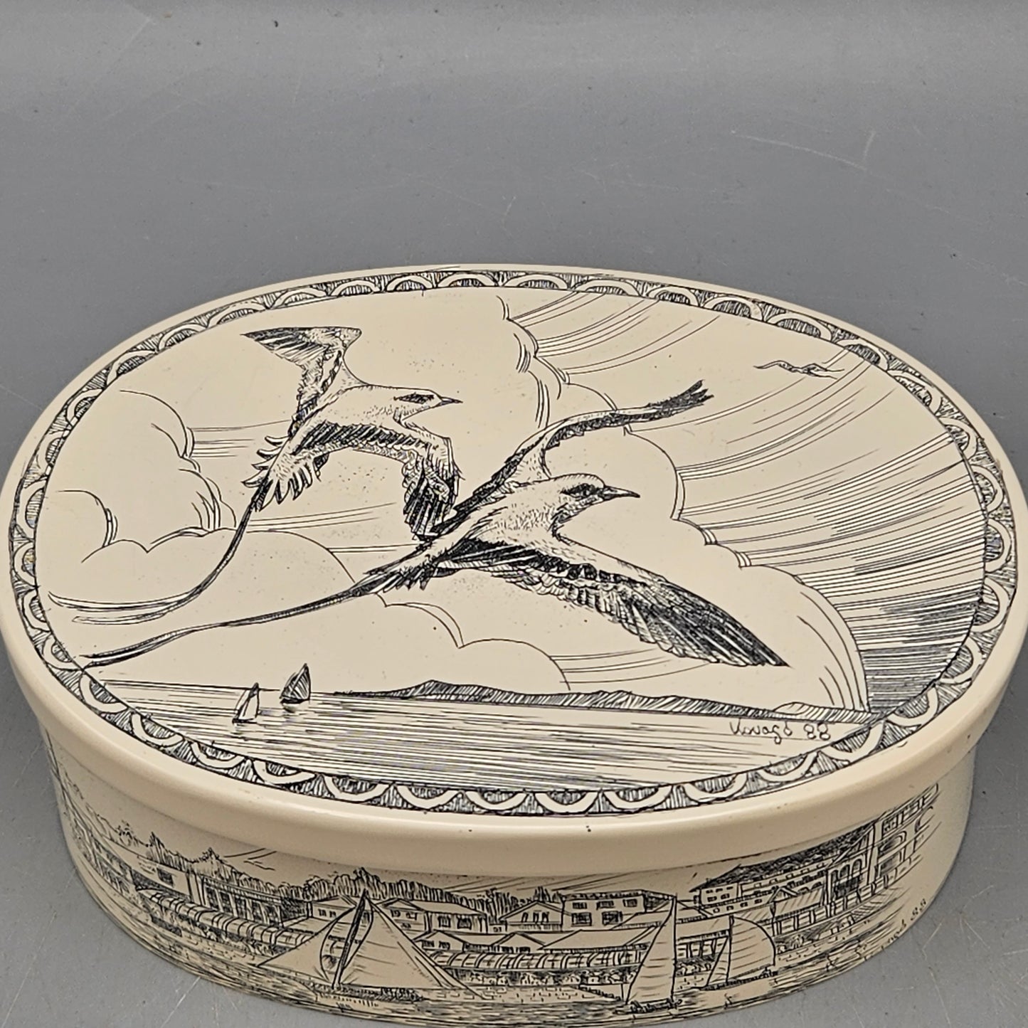 Faux Scrimshaw Trinket Box
