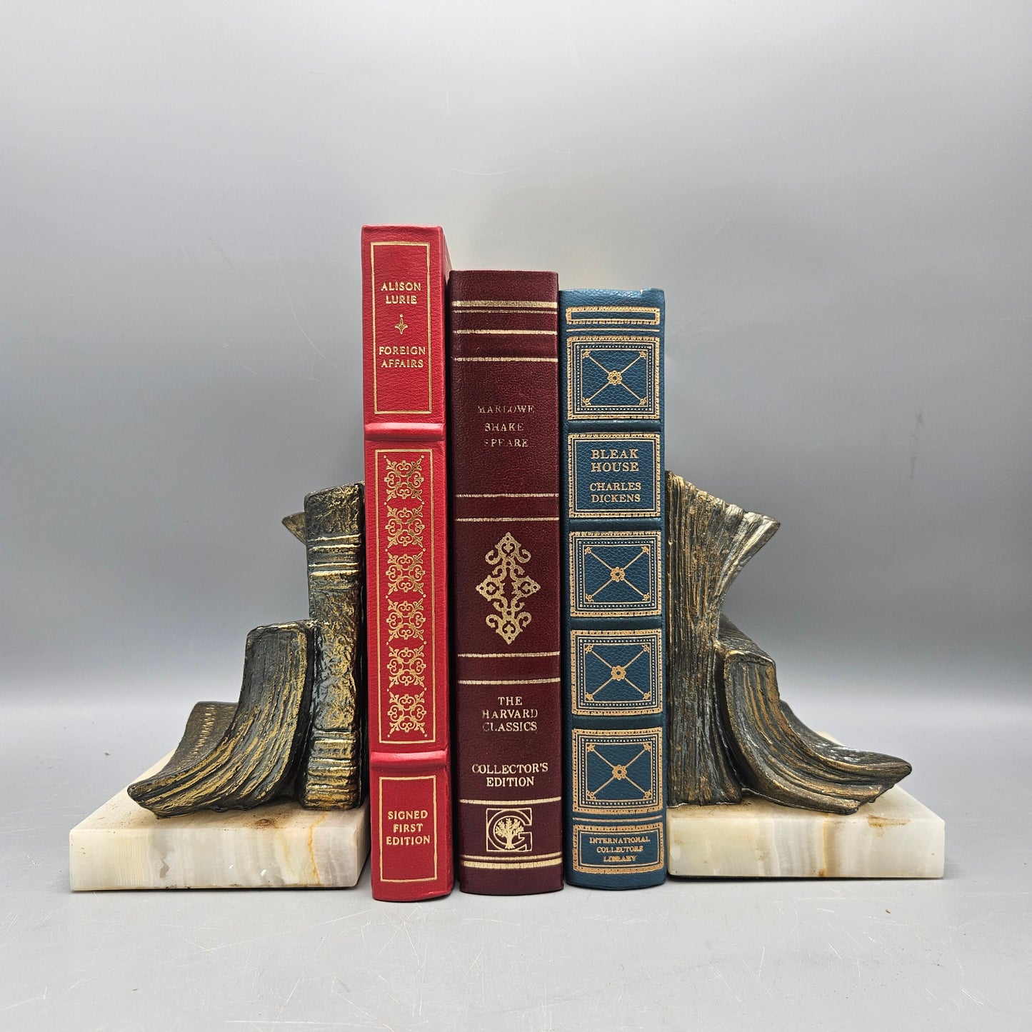 Vintage Metal Bookends in the Form of Books