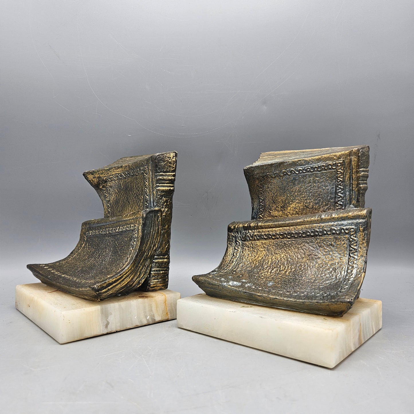 Vintage Metal Bookends in the Form of Books