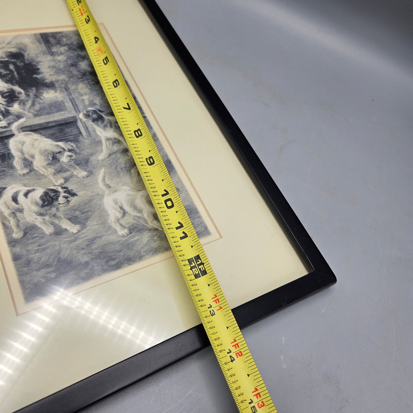 Vintage Dogs Artwork with Mama & Puppies