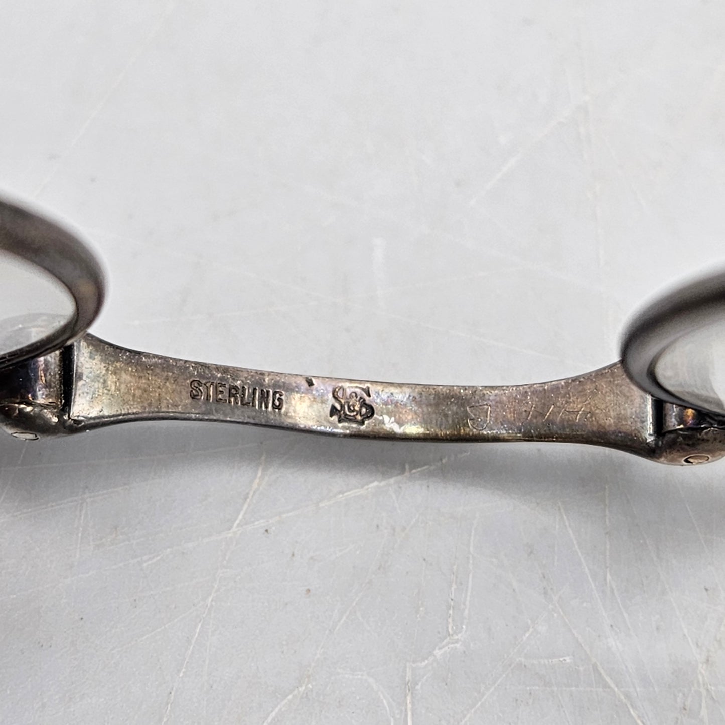 Antique Silver Silver Spectacles with Chain & Pouch