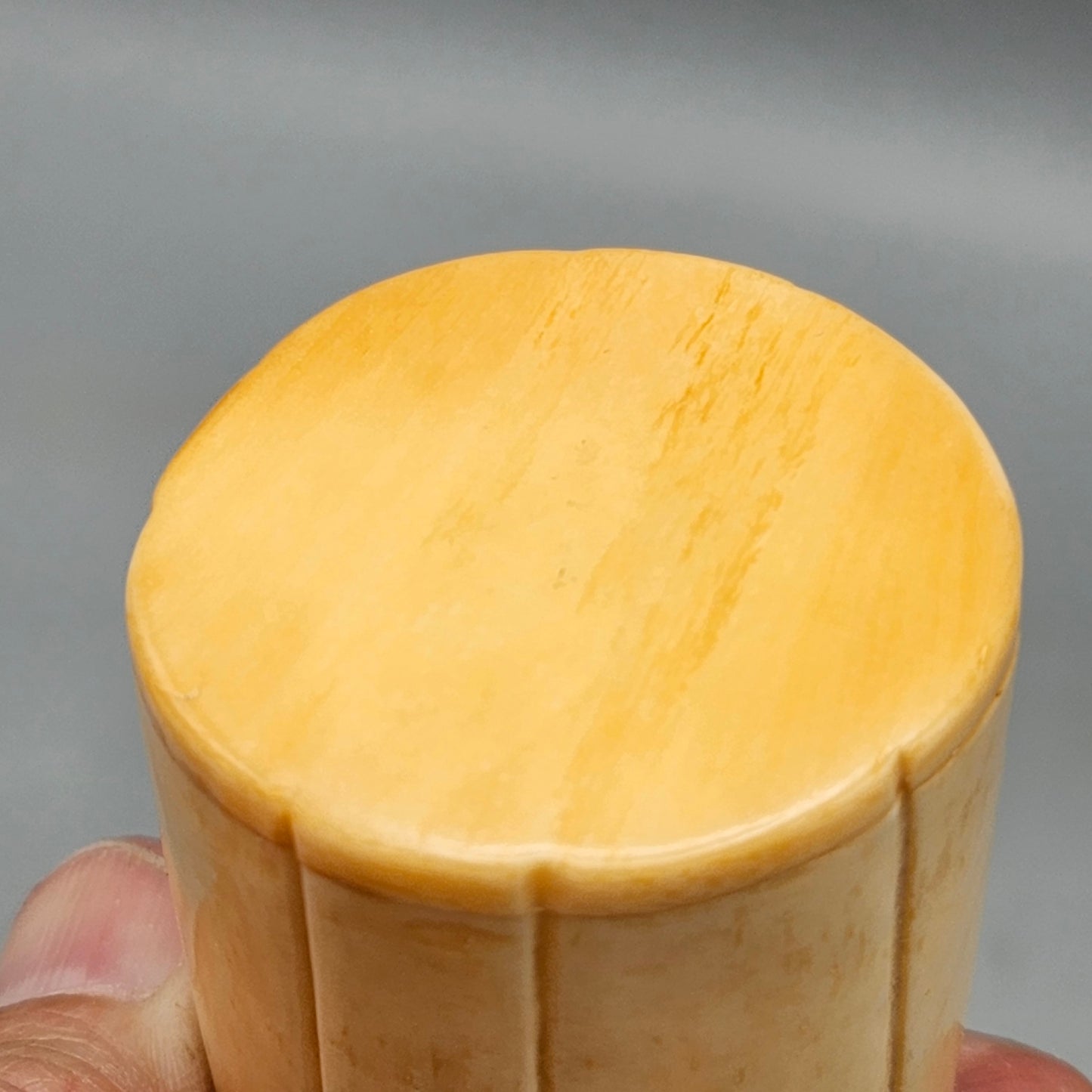 Vintage Smoked Ox Bone Trinket Box with Bow