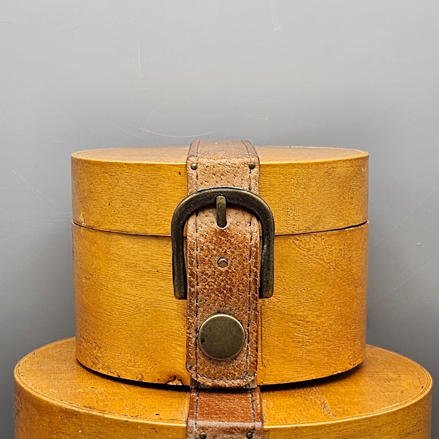 Global Views Stacking Boxes with Leather Straps - Ralph Lauren Vibes