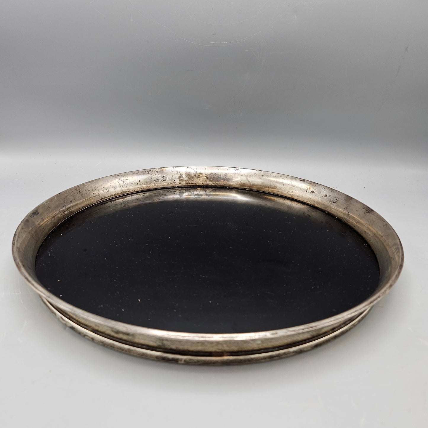 Gorham Tray with Black Melamine & Sterling Silver Rim