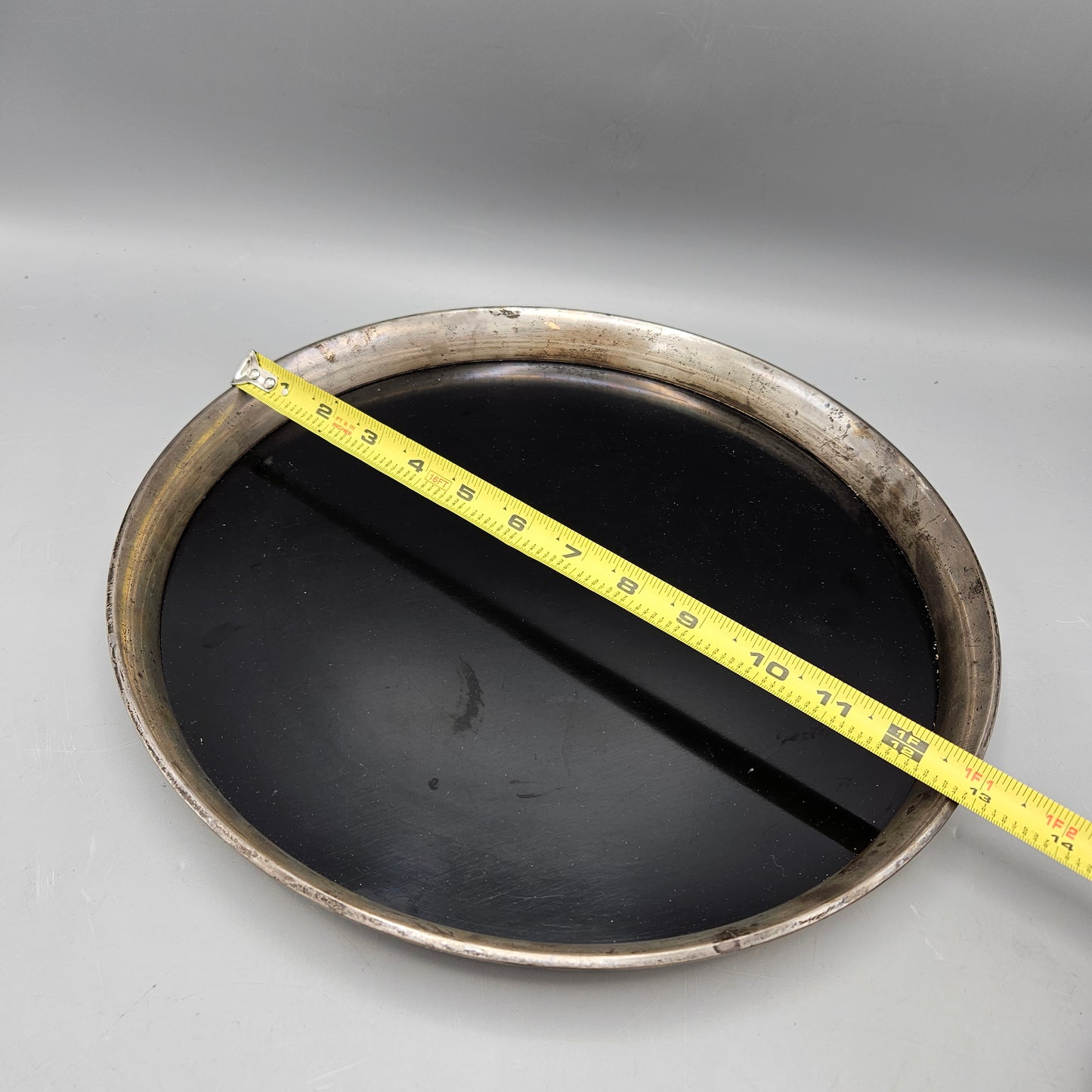 Gorham Tray with Black Melamine & Sterling Silver Rim
