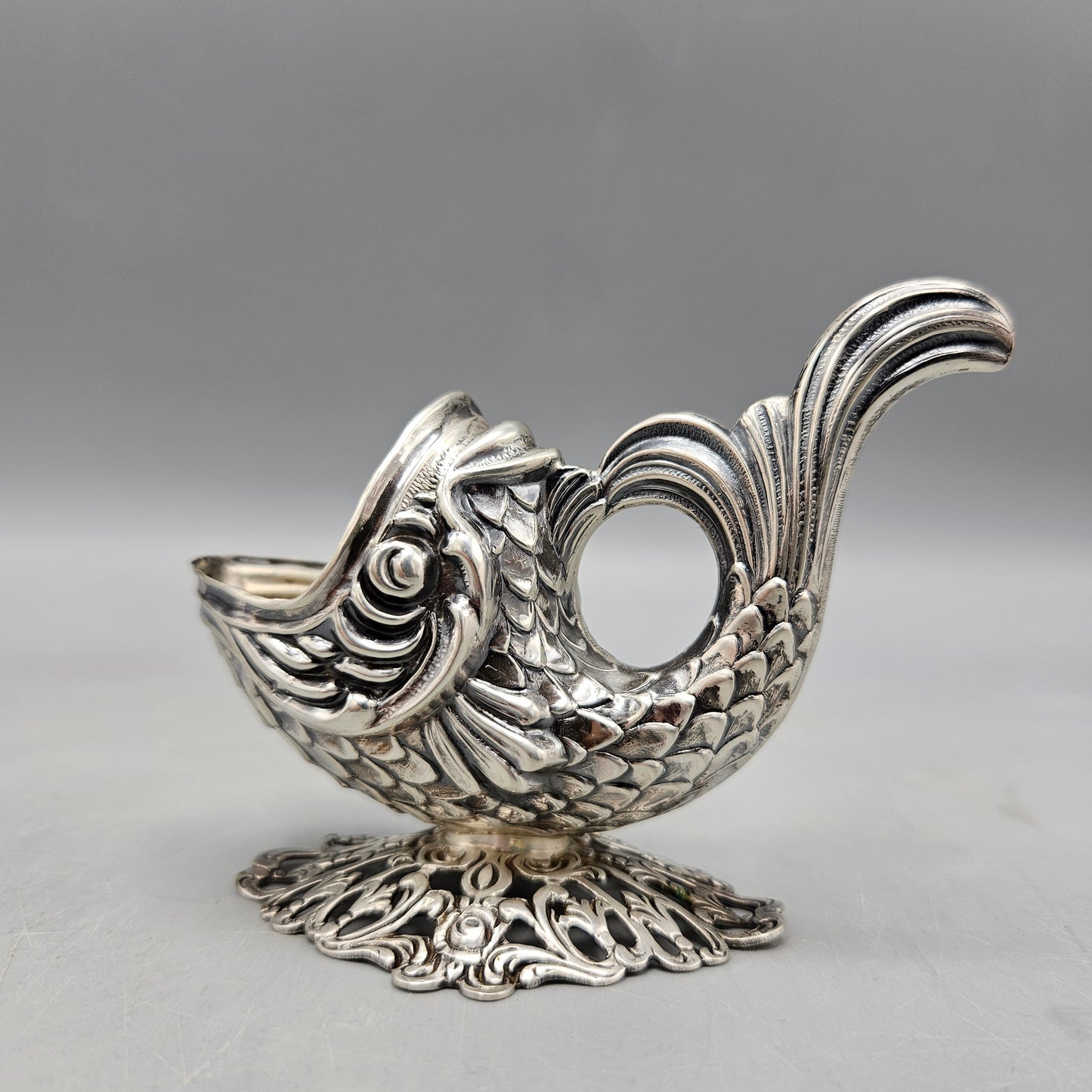 Sterling Silver Dolphin Salt Cellar