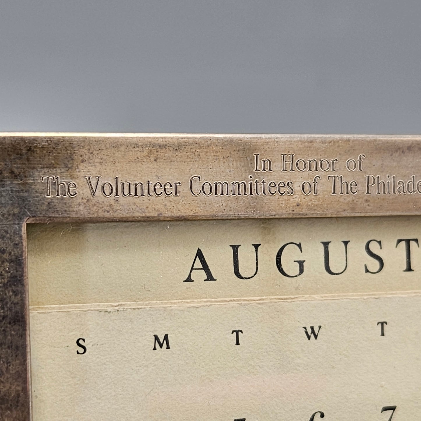 Volunteer Committees of Philadelphia Orchestra Tiffany & Co. Sterling Silver Framed Calendar