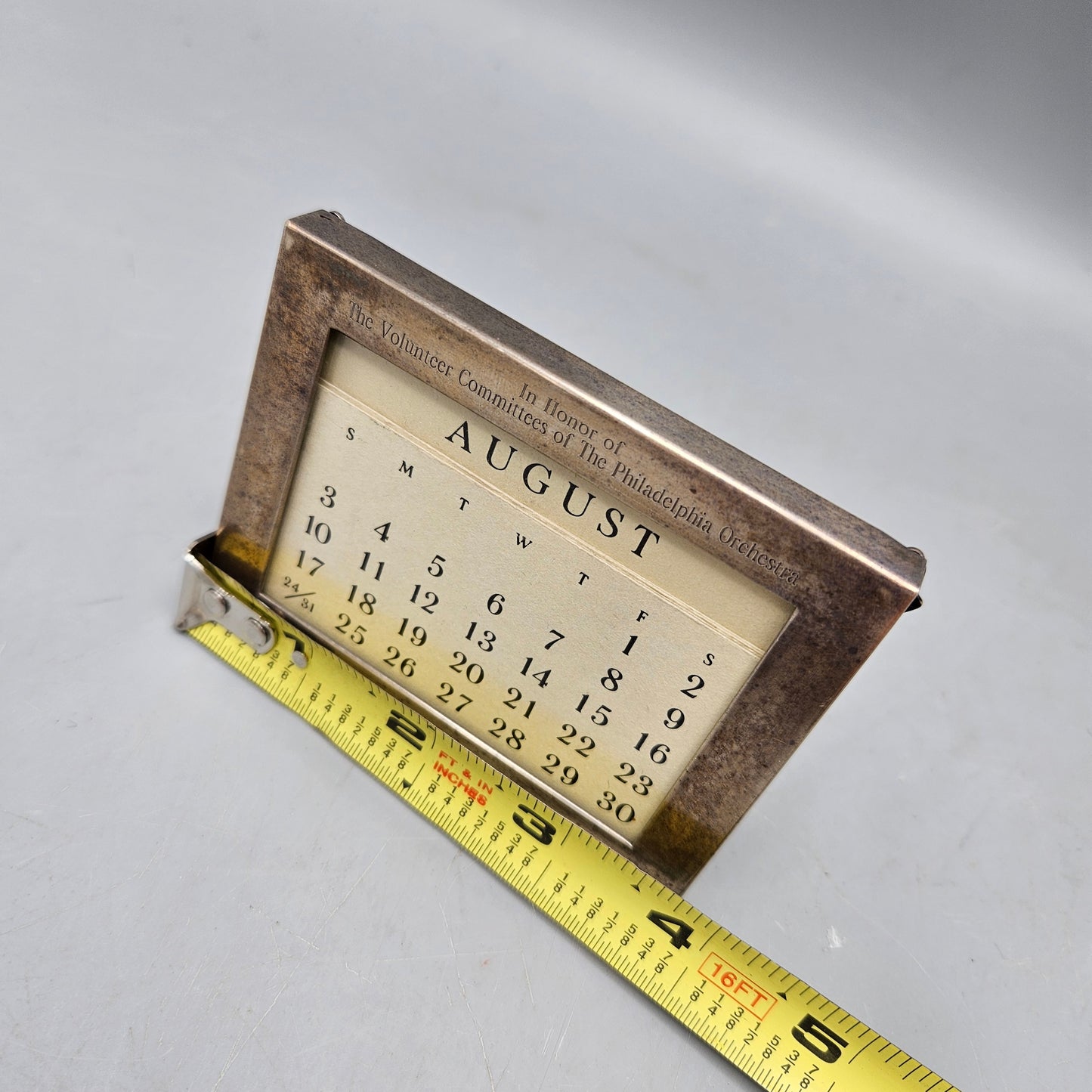 Volunteer Committees of Philadelphia Orchestra Tiffany & Co. Sterling Silver Framed Calendar
