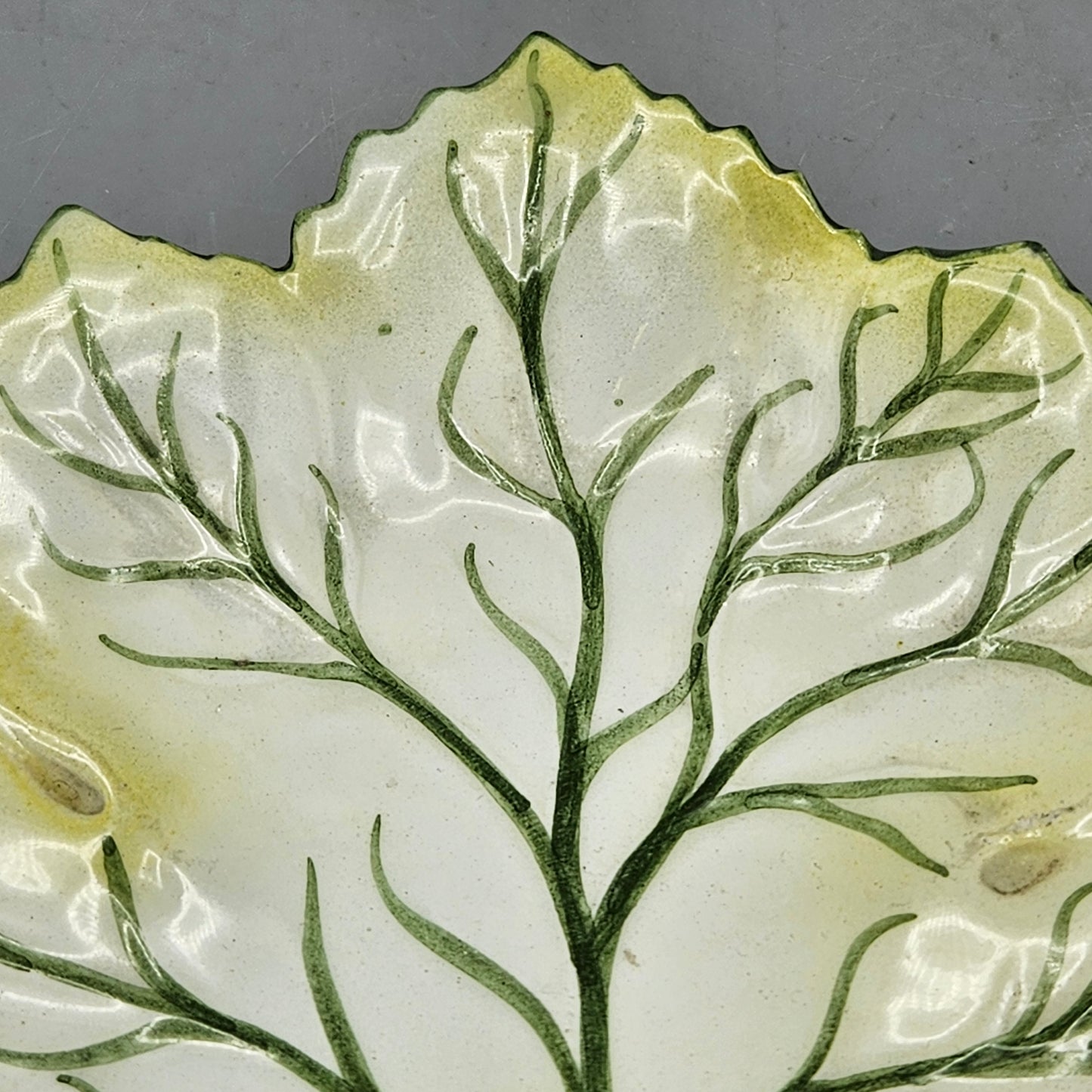 Vintage Glazed Leaf Dish