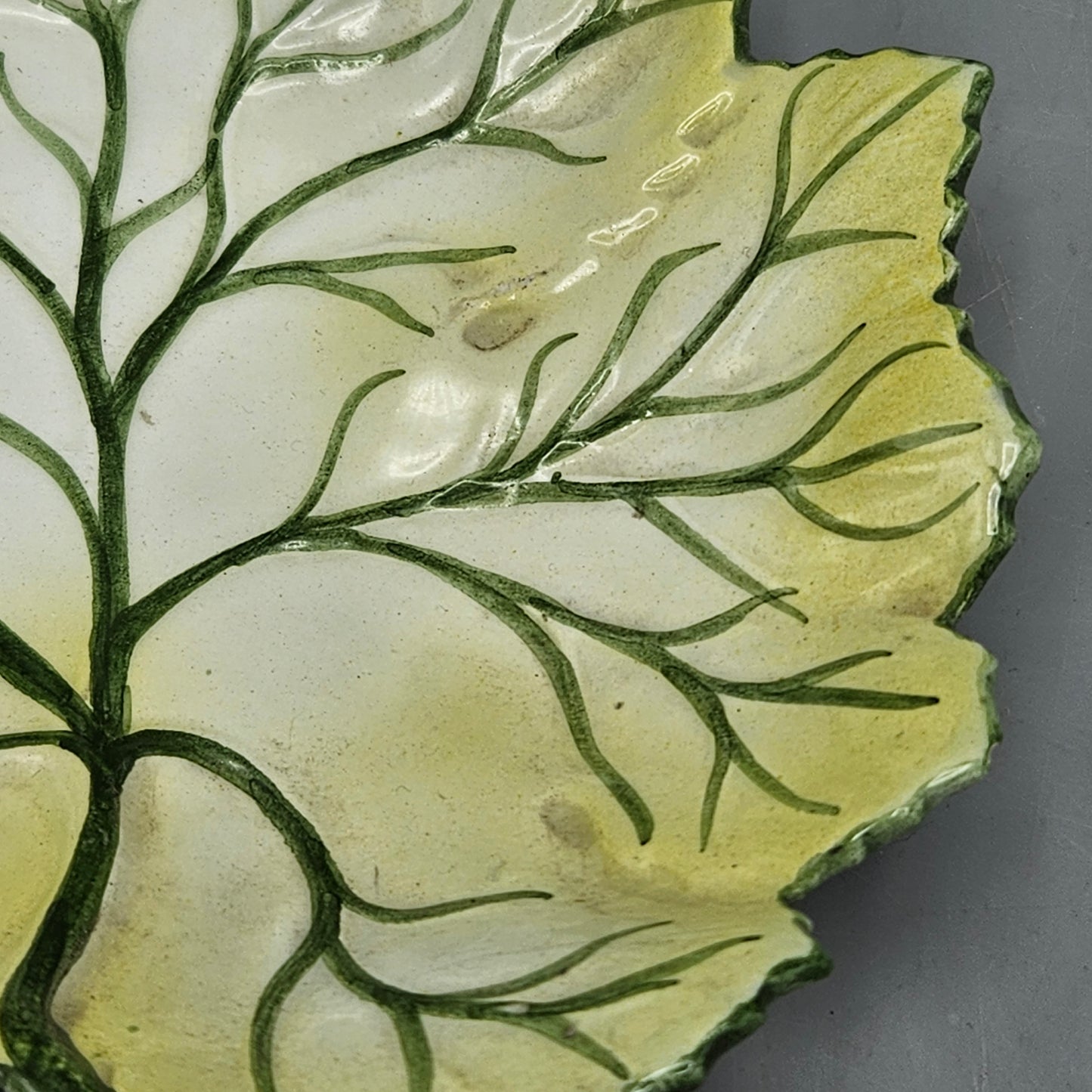 Vintage Glazed Leaf Dish