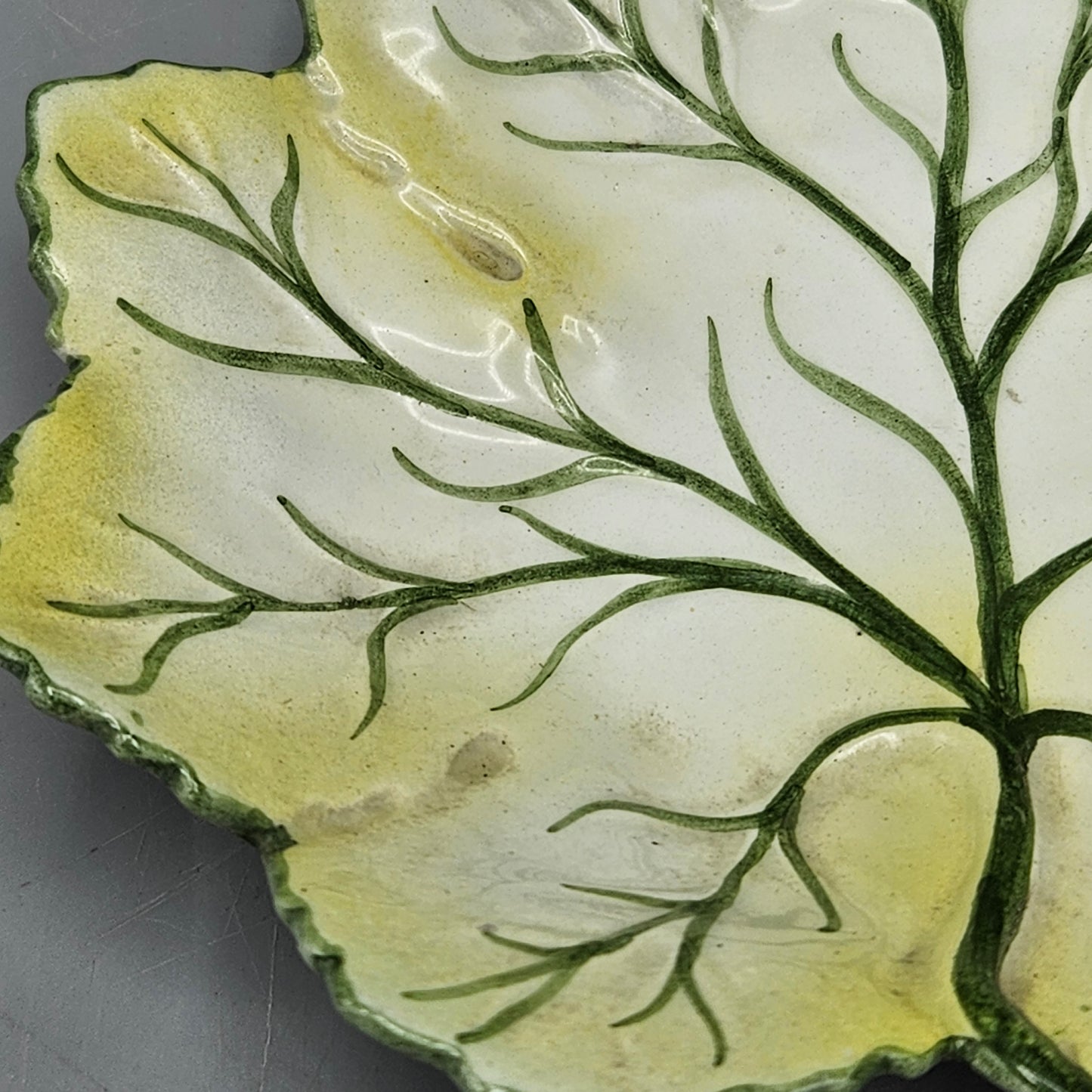 Vintage Glazed Leaf Dish